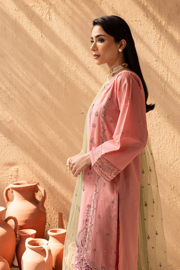 Anastasia 3Pc - Embroidered Solid Dress