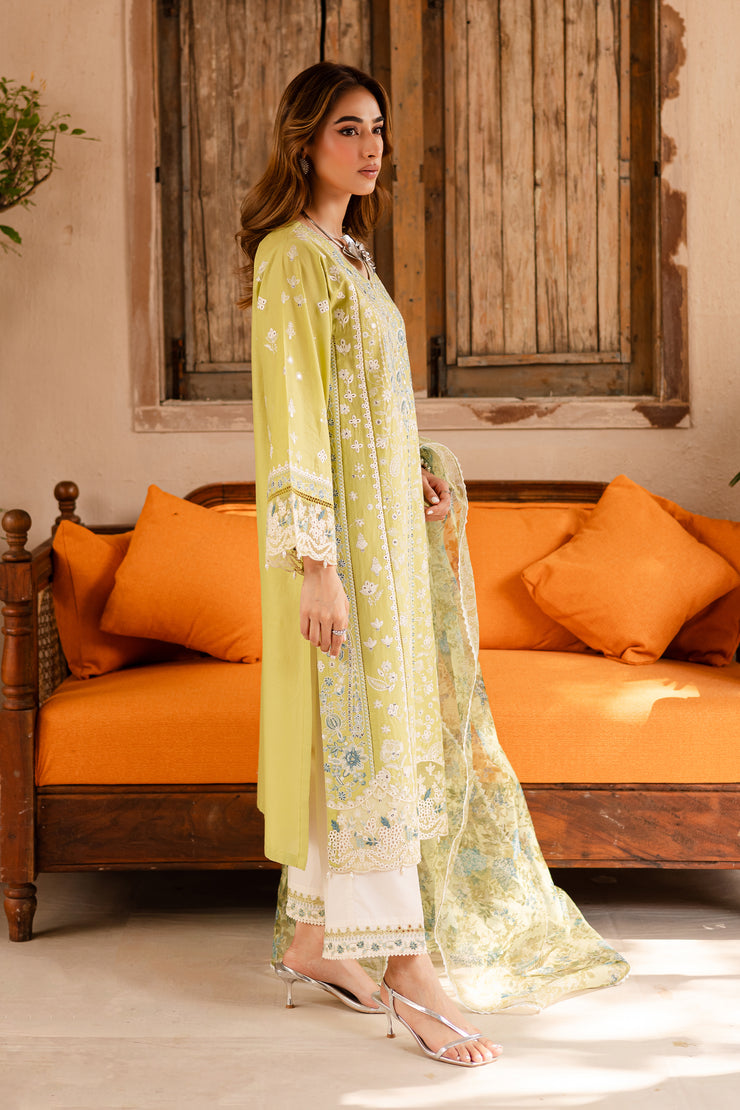 Apple August 3Pc - Embroidered Lawn Dress