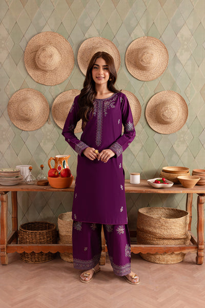 Purple Raina 2Pc - Embroidered Lawn Dress