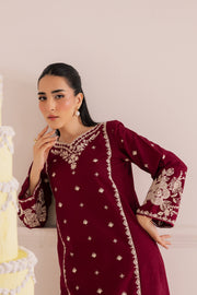 Agean Red 2Pc - Embroidered Casual Pret