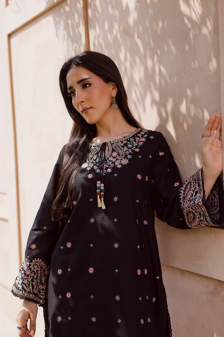 Riha 2Pc - Embroidered Khaddar Dress