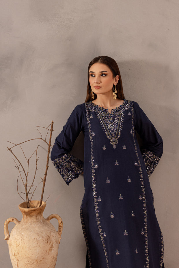 Rhea 2Pc - Embroidered Khaddar Dress