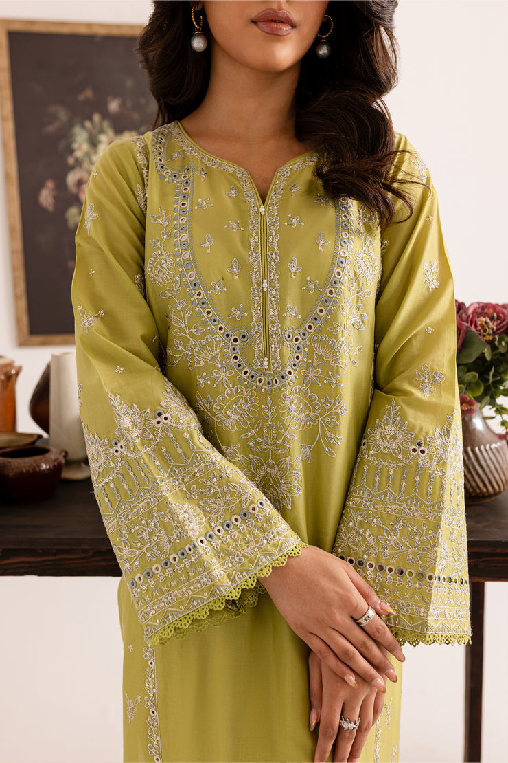 Jade Green 2Pc - Embroidered Lawn Dress