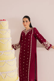 Agean Red 2Pc - Embroidered Casual Pret
