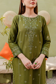 Kaymi 2Pc - Embroidered Karandi Dress