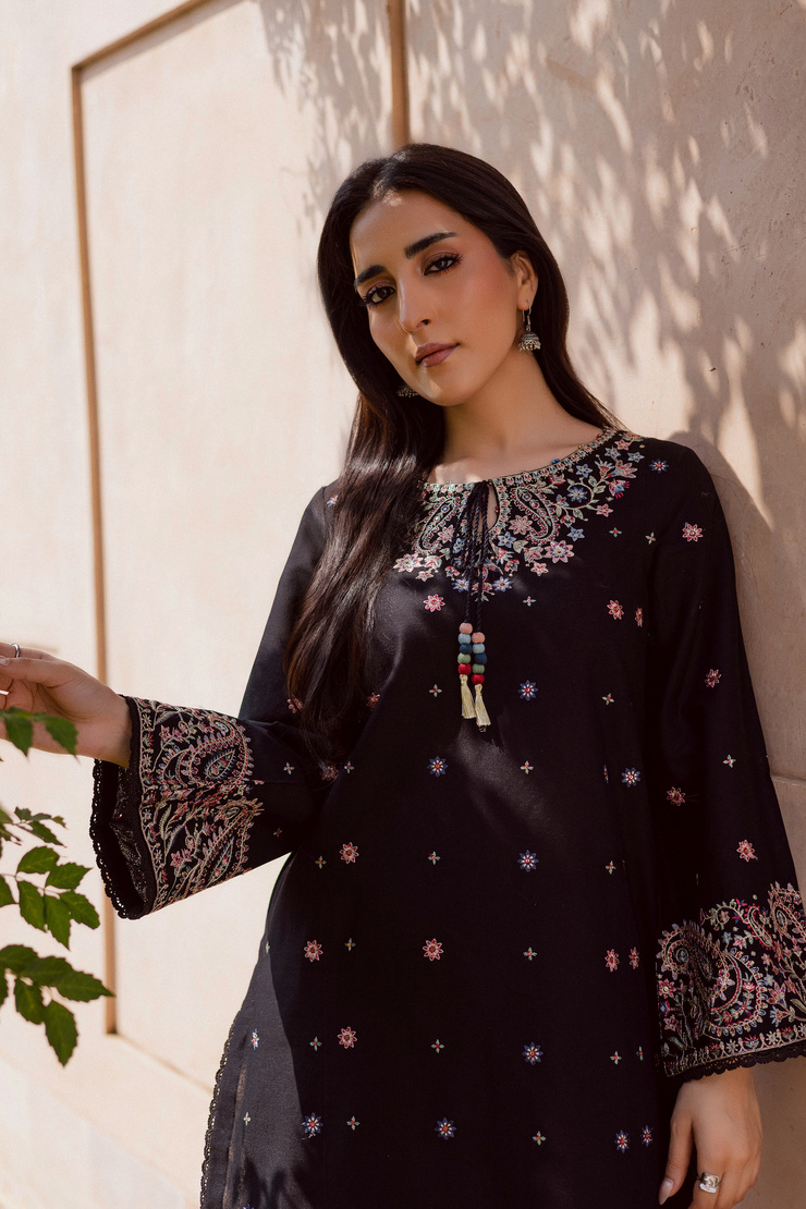 Riha 2Pc - Embroidered Khaddar Dress