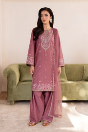 Ashlyn 3Pc - Embroidered Solid Dress