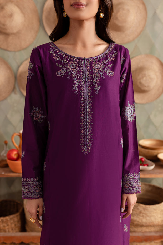 Purple Raina 2Pc - Embroidered Lawn Dress