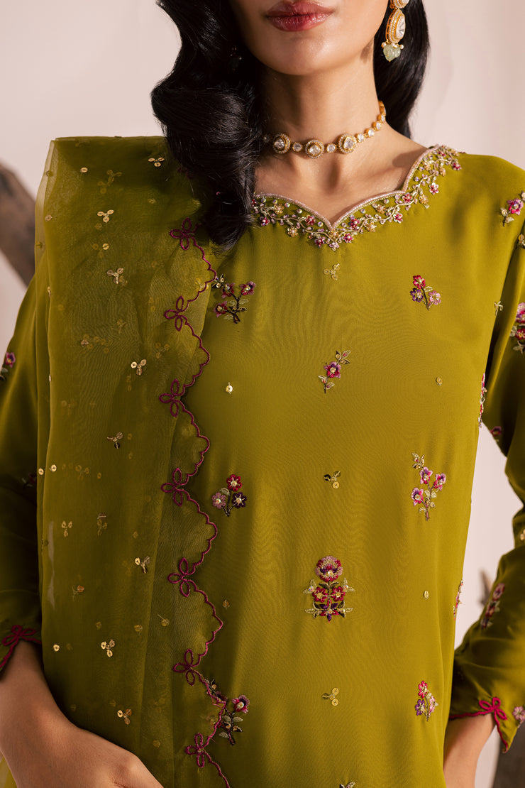 Formal luxury pret embroidered suit