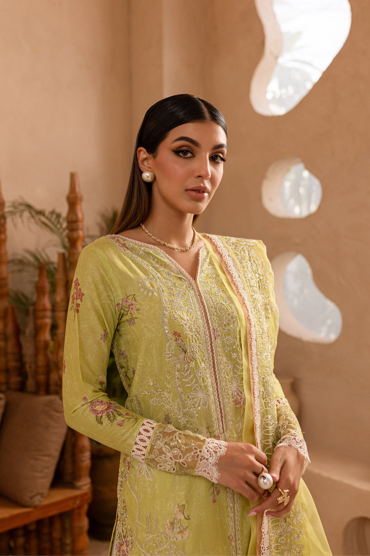 Minty Glaze 3Pc - Embroidered Luxe PRET