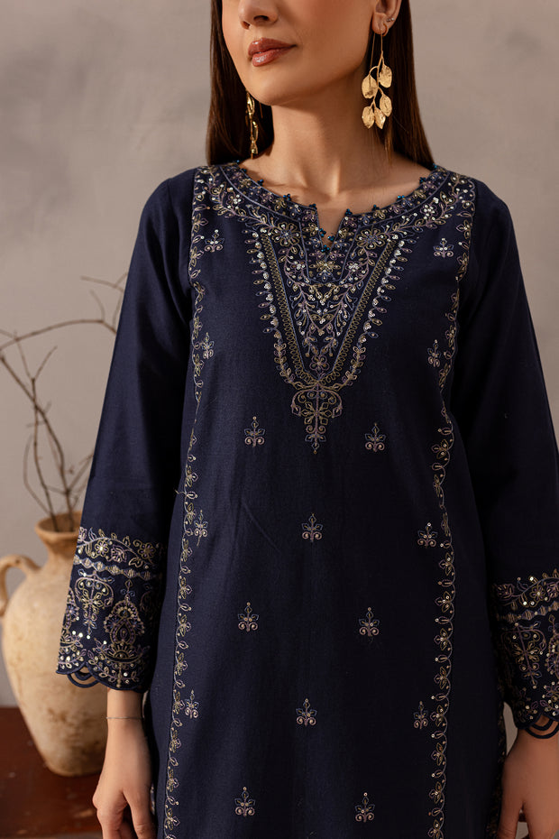 Rhea 2Pc - Embroidered Khaddar Dress