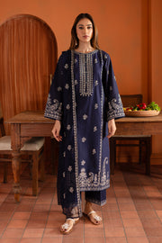 Night Fury 3Pc - Embroidered Khaddar Dress