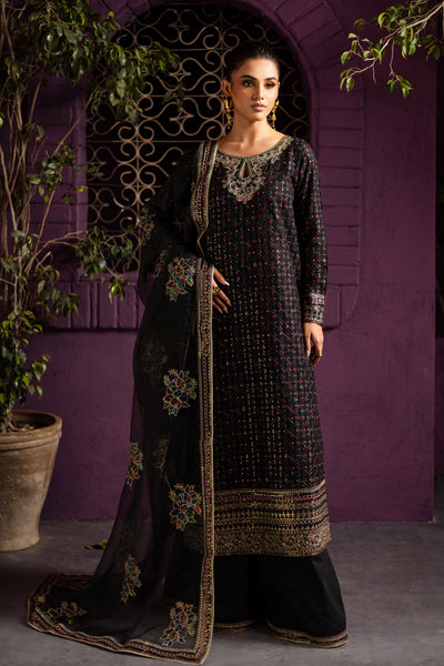 Aylin 3Pc - Embroidered Solid Dress