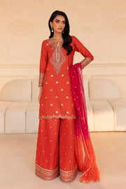 Rusteez 3Pc - Embroidered Sharara Pret