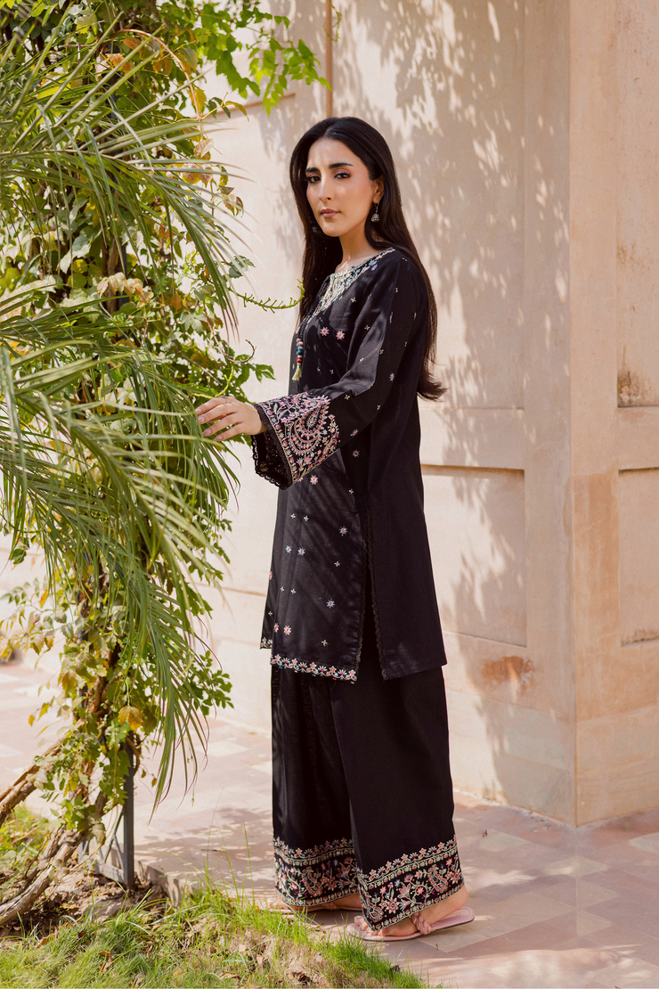 Riha 2Pc - Embroidered Khaddar Dress