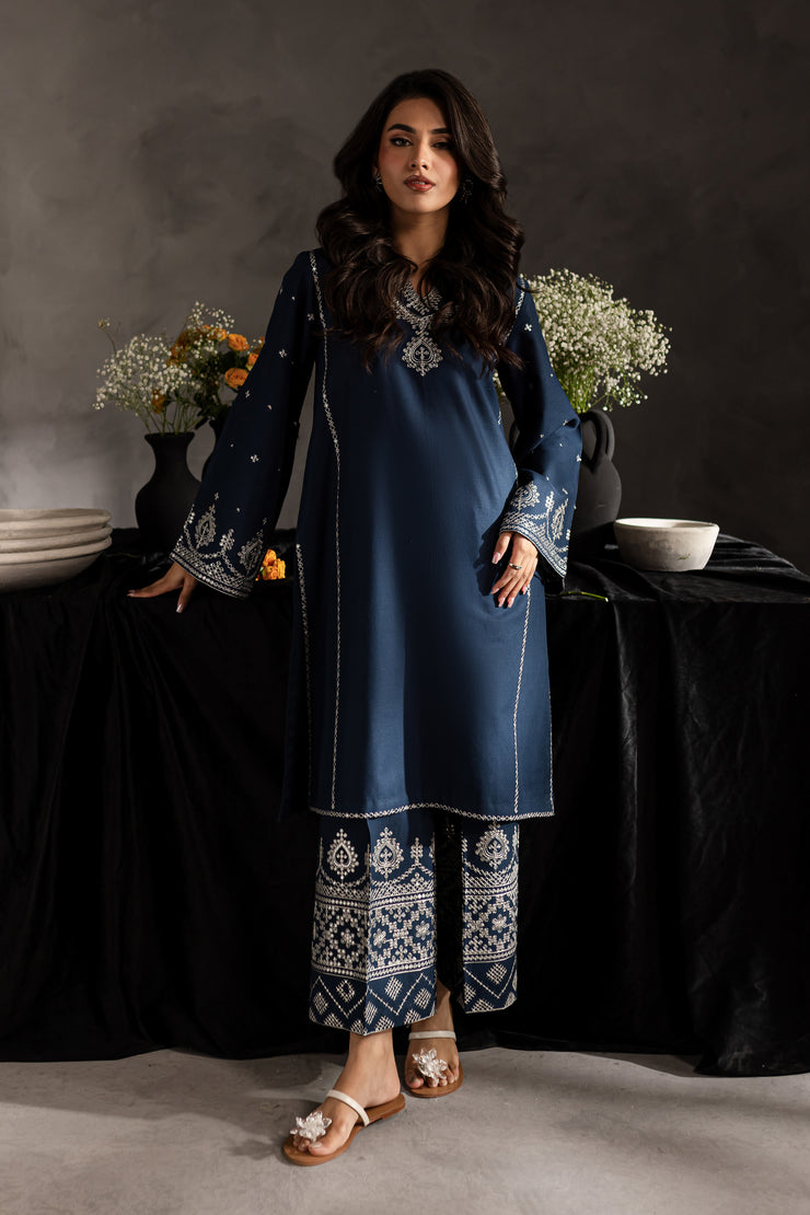 Jiya 2pc - Embroidered Khaddar dress