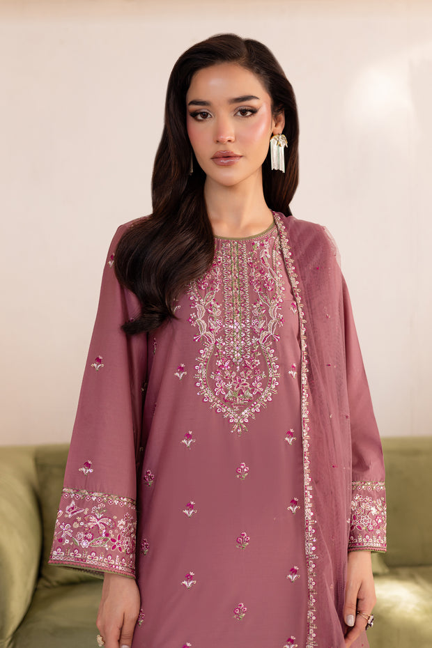 Ashlyn 3Pc - Embroidered Solid Dress