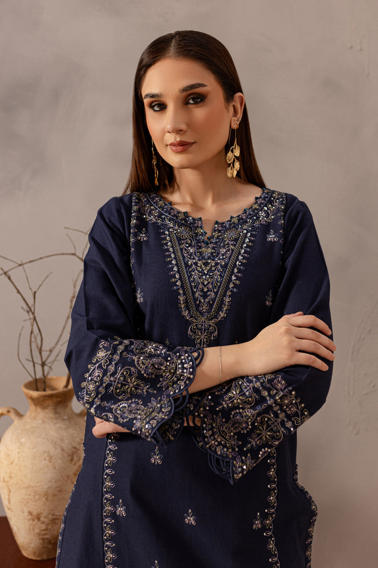 Rhea 2Pc - Embroidered Khaddar Dress