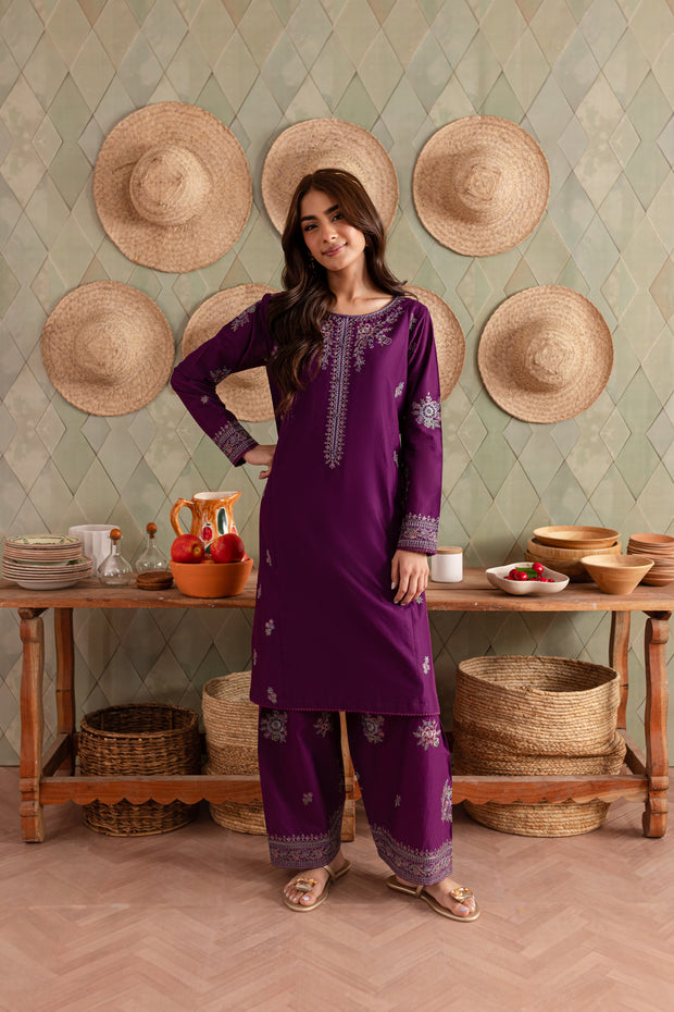 Purple Raina 2Pc - Embroidered Lawn Dress