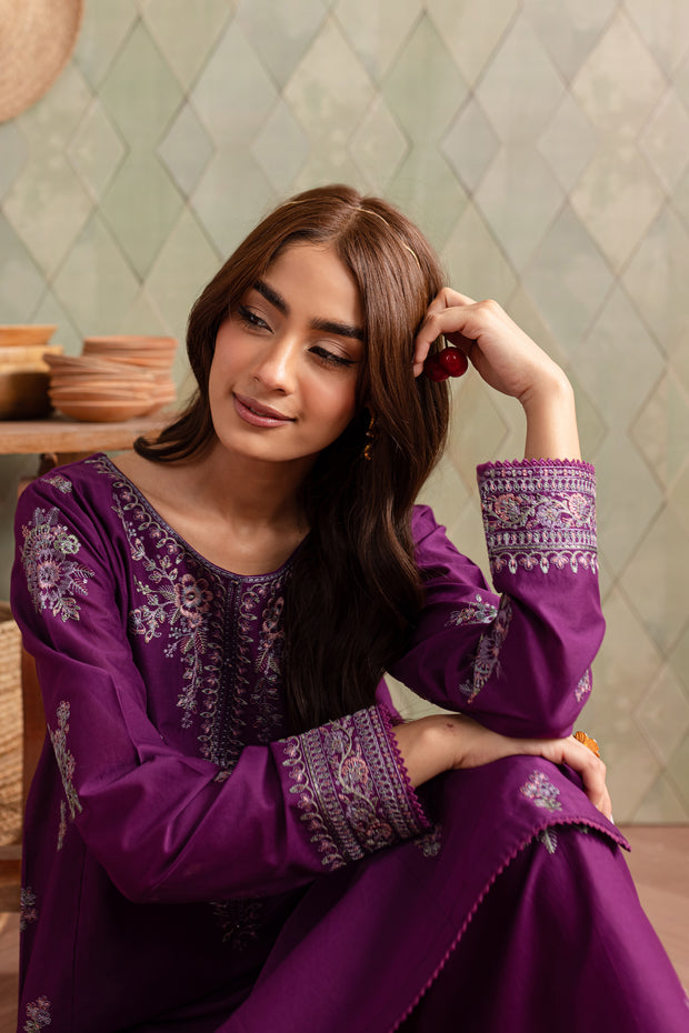 Purple Raina 2Pc - Embroidered Lawn Dress