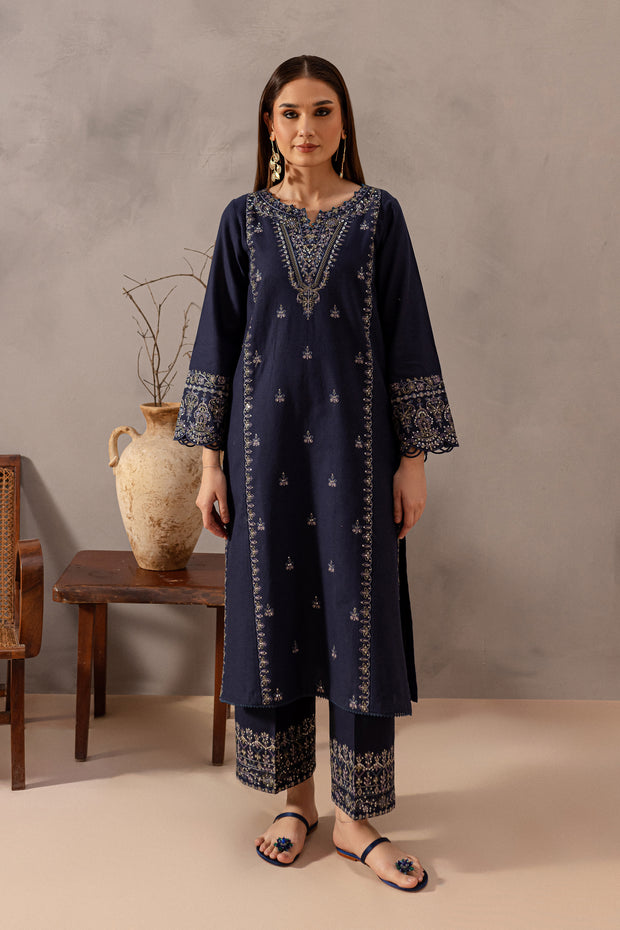 Rhea 2Pc - Embroidered Khaddar Dress