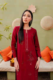 Parel 2Pc - Embroidered Khaddar Dress