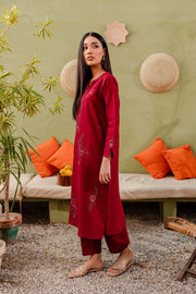 Parel 2Pc - Embroidered Khaddar Dress