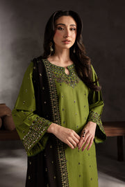 Aleyla 3Pc - Embroidered Khaddar Dress