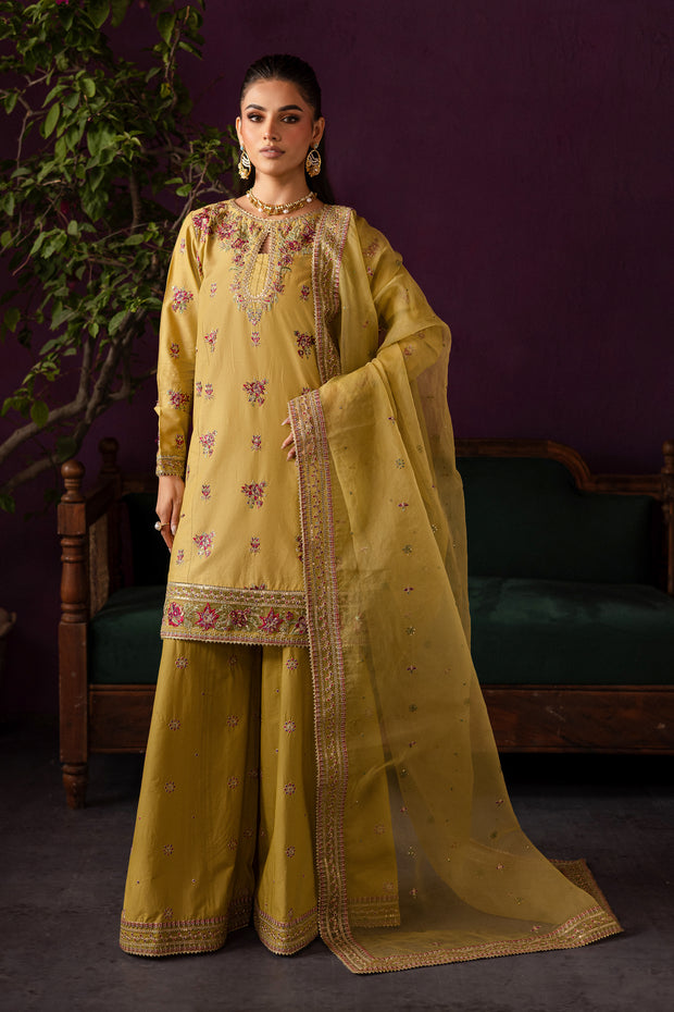 Lime Tree 3Pc - Embroidered Solid Dress