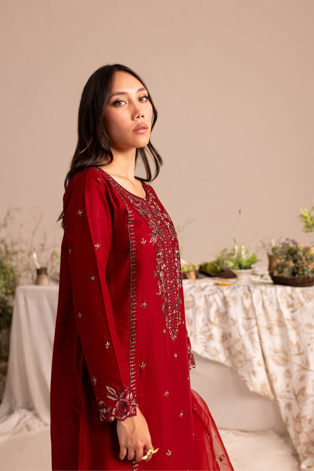 Veeha 3Pc - Embroidered Lawn Dress