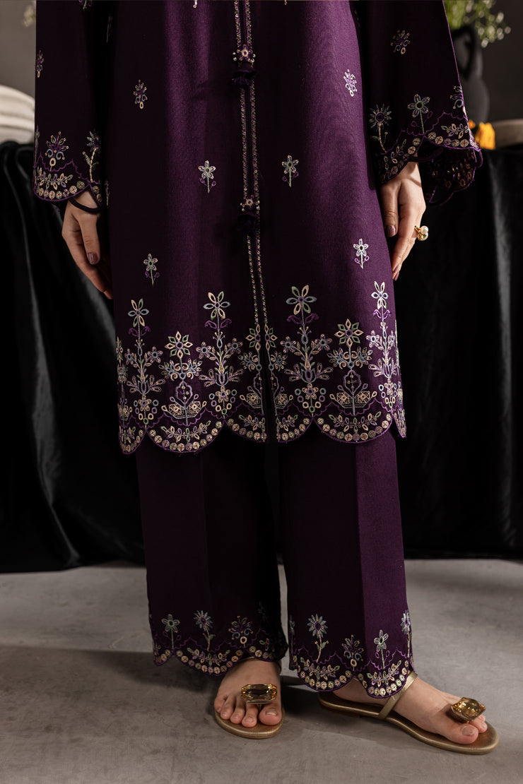 Orchid 2Pc - Embroidered Karandi dress