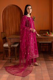 Pink Jam 3Pc- Embroidered Khaddar Dress