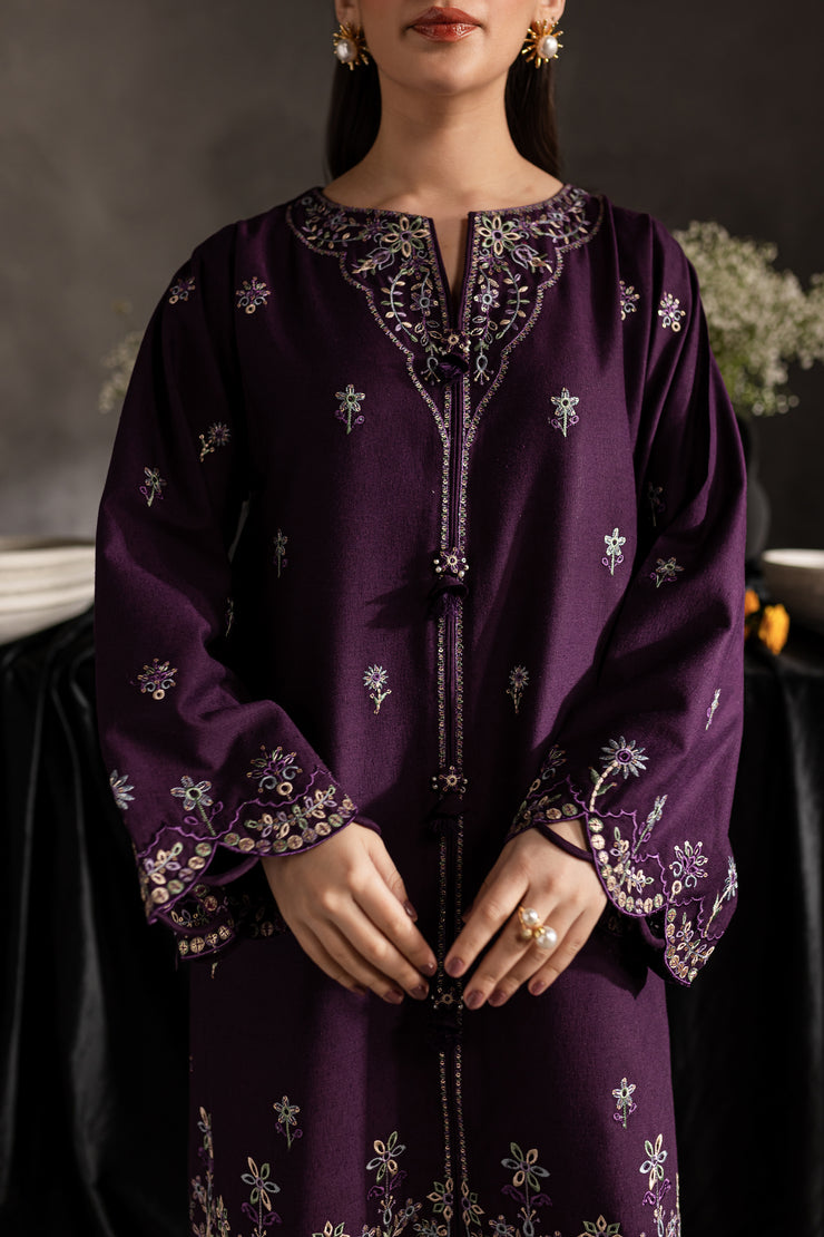 Orchid 2Pc - Embroidered Karandi dress