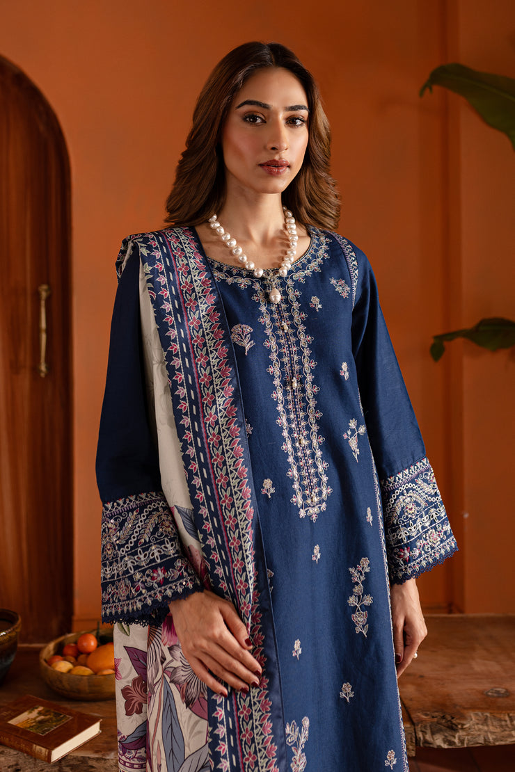 Sahil 3Pc - Embroidered Khaddar Dress