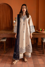 Castaline 3Pc- Embroidered Karandi Dress