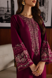 Maroon Garth 2Pc - Embroidered Khaddar Dress