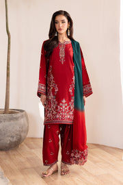 Alba 3Pc - Embroidered Solid Dress