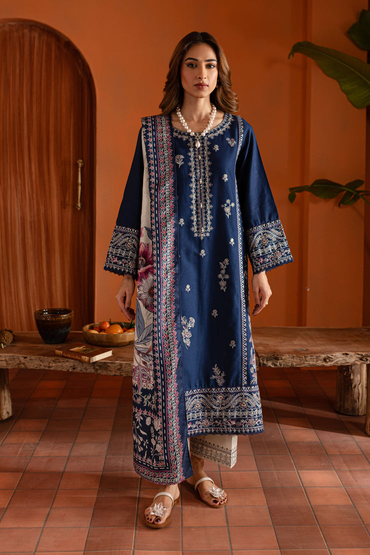 Sahil 3Pc - Embroidered Khaddar Dress