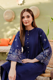 Galaxy Sky 2Pc - Embroidered Khaddar Dress