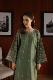 Mila 2Pc - Embroidered Khaddar Dress