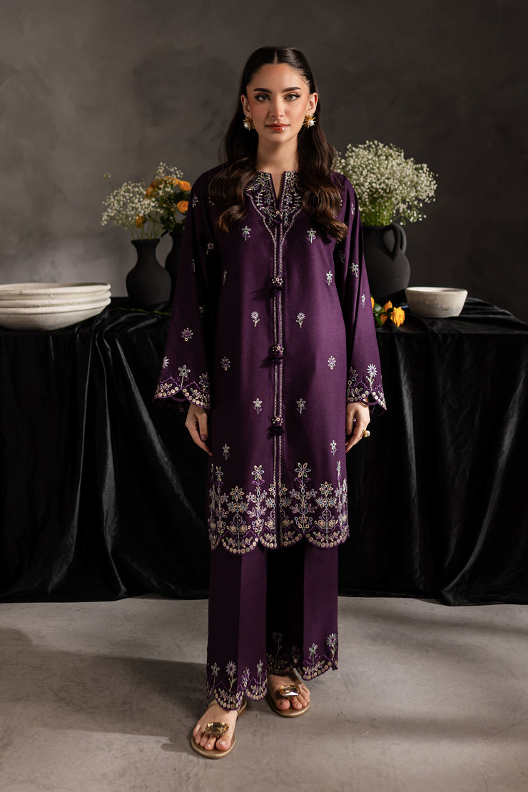 Orchid 2Pc - Embroidered Karandi dress