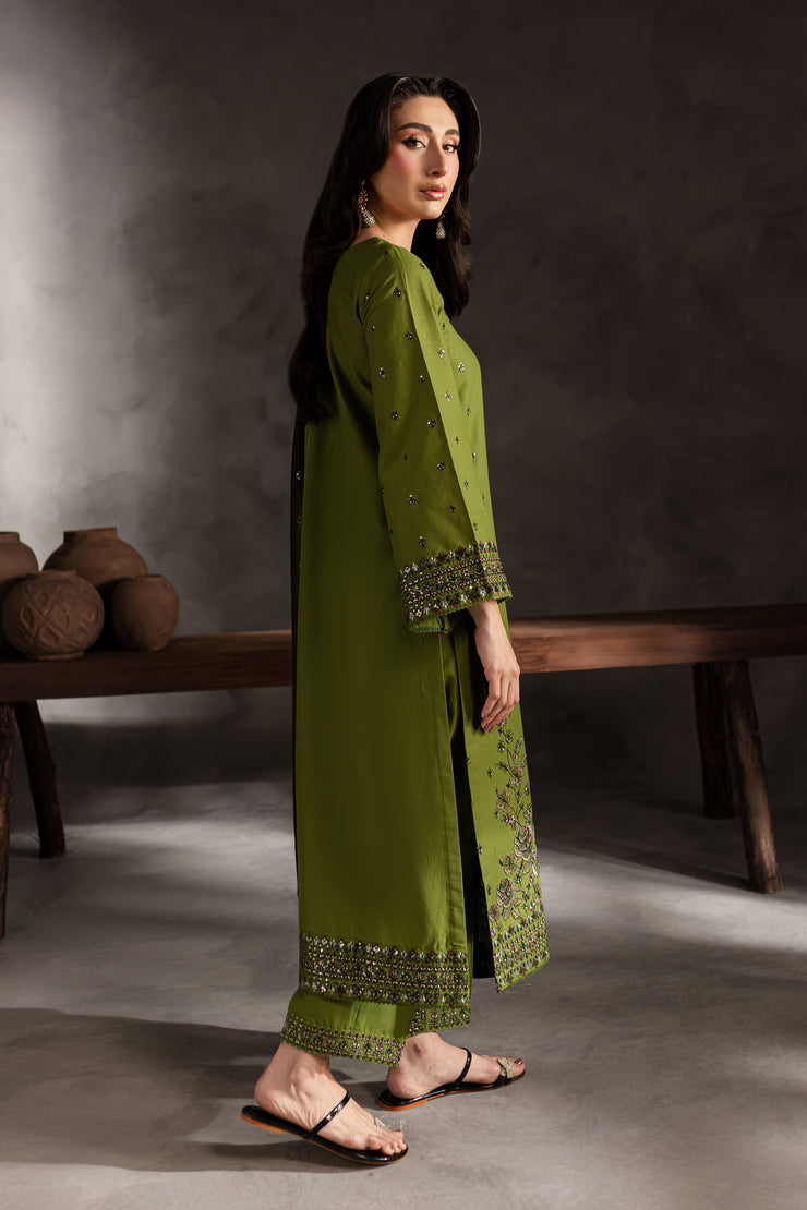 Aleyla 3Pc - Embroidered Khaddar Dress