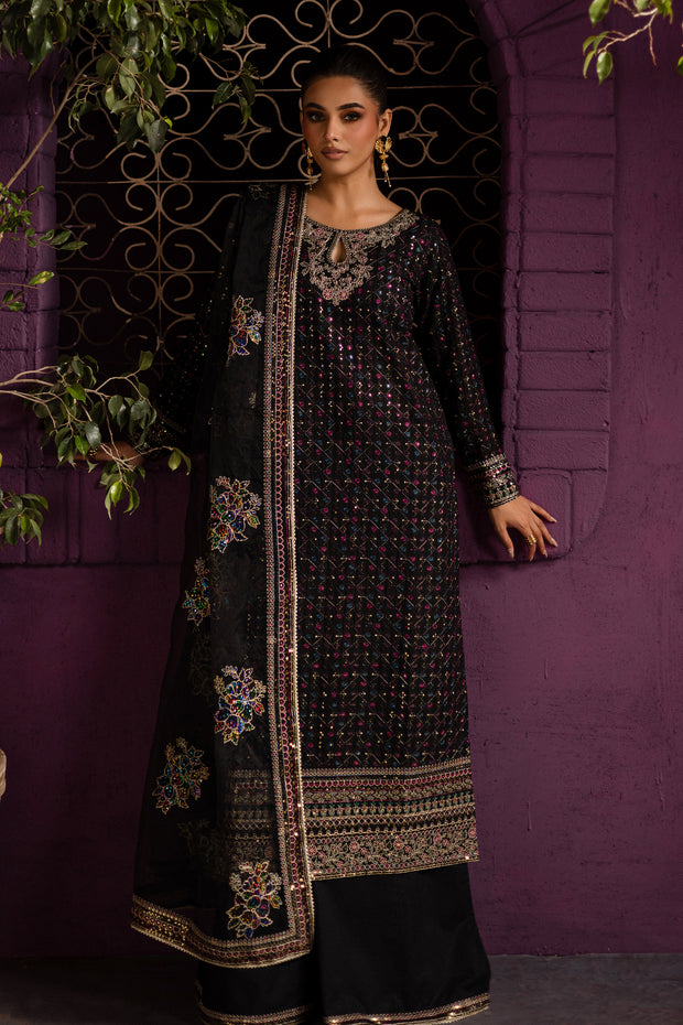 Aylin 3Pc - Embroidered Solid Dress