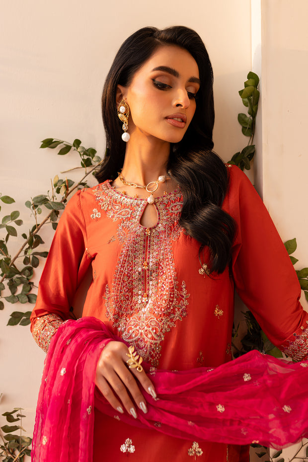 Rusteez 3Pc - Embroidered Sharara Pret