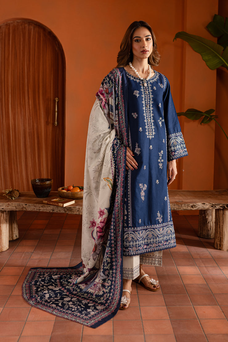 Sahil 3Pc - Embroidered Khaddar Dress