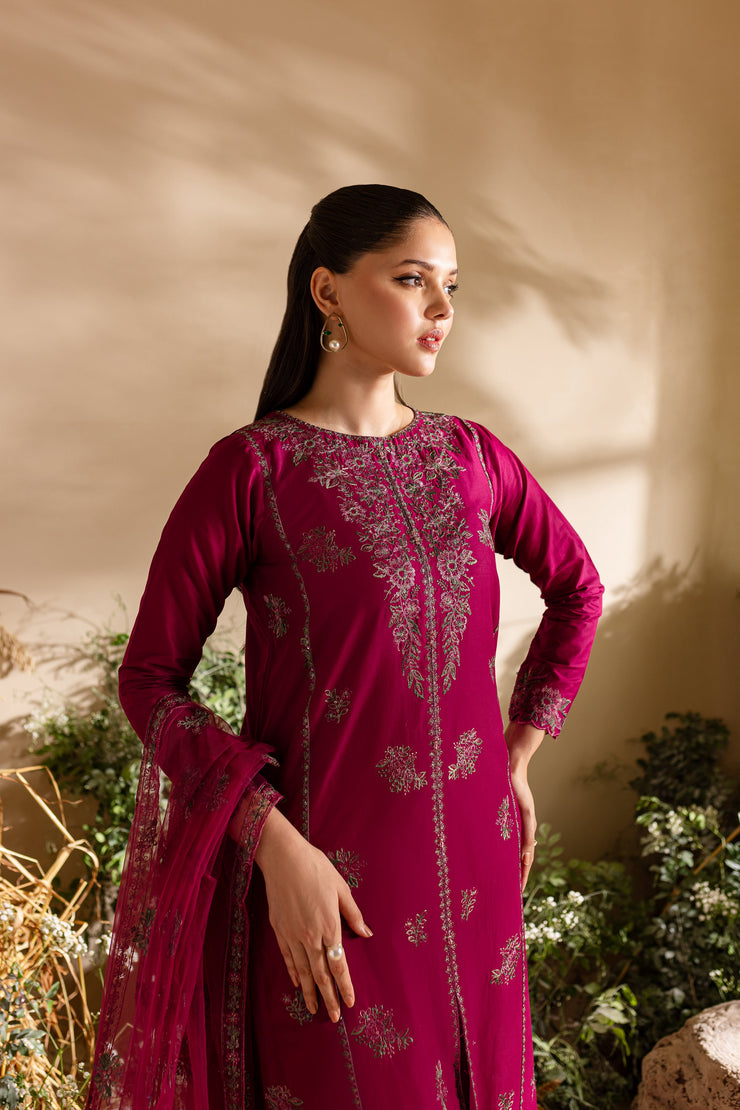 Rosecrest 3Pc - Embroidered Lawn Dress