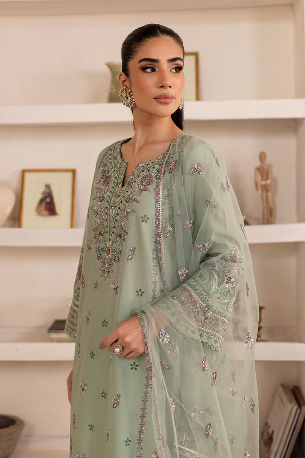 Arzou 3Pc - Embroidered Solid Dress