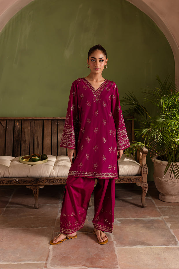 Nelsy 2Pc - Embroidered Lawn Dress