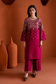 Cherry on top 2Pc - Embroidered Khaddar Dress