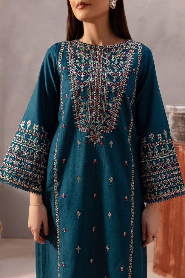 Blue Pearl 2Pc - Embroidered Khaddar Dress